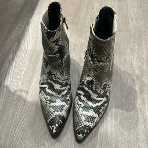Snake print boots